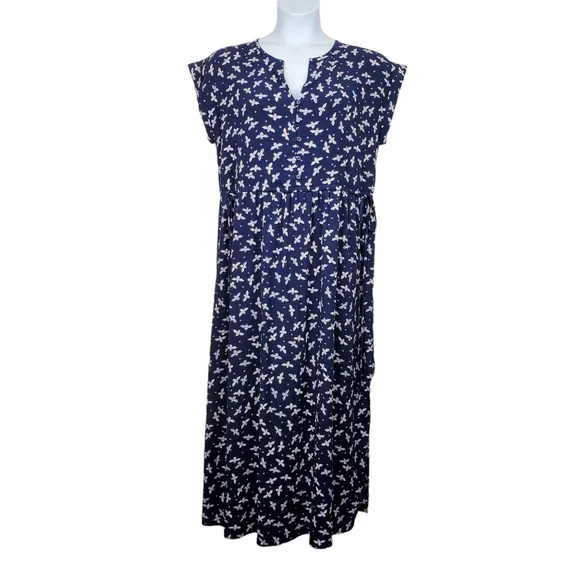 LOFT | Dresses | Loft Womens Bee Print Side Tie Midi Dress Size M Nwt |  Poshmark